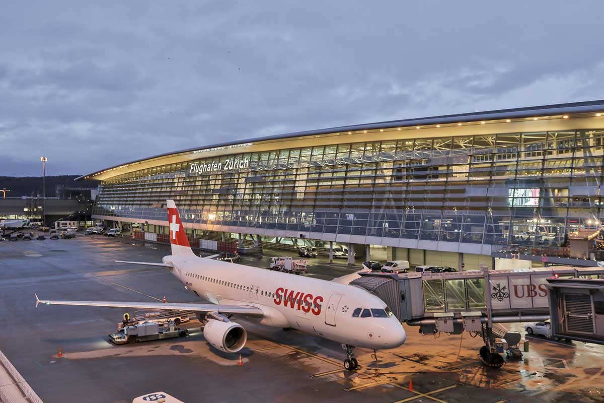 Airport terminal with airplane